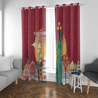 Latvia Independence Day Window Curtain Latvija with Freedom Monument