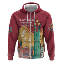 Latvia Independence Day Zip Hoodie Latvija with Freedom Monument