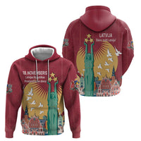 Latvia Independence Day Zip Hoodie Latvija with Freedom Monument