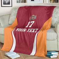 Latvia Football Custom Blanket Red Latvian Pattern