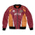 Latvia Football Custom Bomber Jacket Red Latvian Pattern