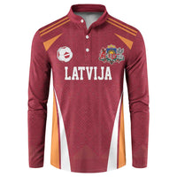 Latvia Football Custom Button Sweatshirt Red Latvian Pattern