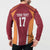 Latvia Football Custom Button Sweatshirt Red Latvian Pattern