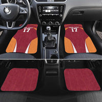 Latvia Football Custom Car Mats Red Latvian Pattern