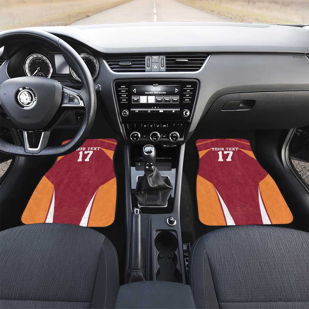 Latvia Football Custom Car Mats Red Latvian Pattern
