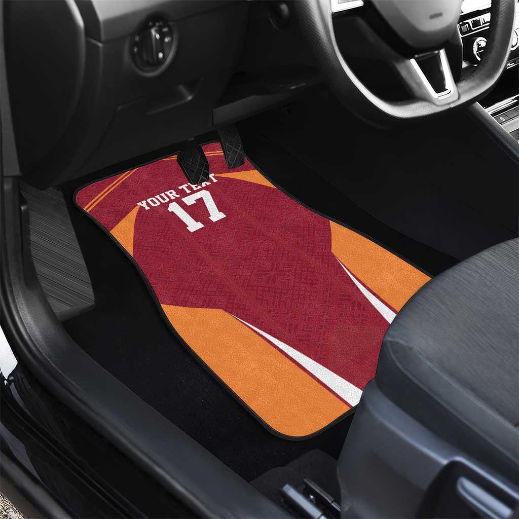 Latvia Football Custom Car Mats Red Latvian Pattern