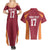Latvia Football Custom Couples Matching Summer Maxi Dress and Hawaiian Shirt Red Latvian Pattern