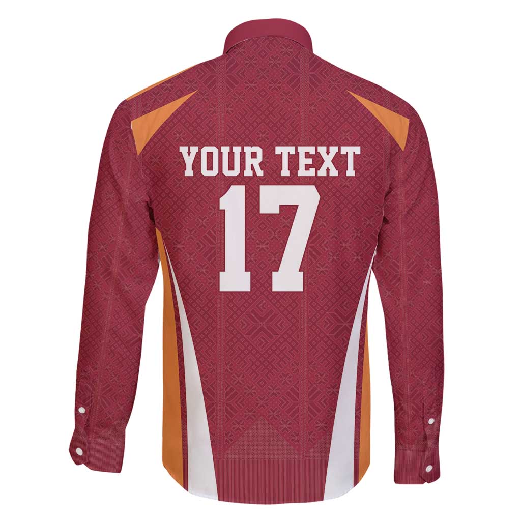 Latvia Football Custom Family Matching Long Sleeve Bodycon Dress and Hawaiian Shirt Red Latvian Pattern