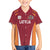 Latvia Football Custom Family Matching Puletasi and Hawaiian Shirt Red Latvian Pattern