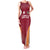 Latvia Football Custom Family Matching Tank Maxi Dress and Hawaiian Shirt Red Latvian Pattern