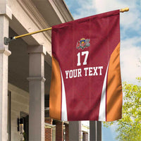Latvia Football Custom Garden Flag Red Latvian Pattern