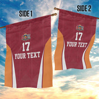 Latvia Football Custom Garden Flag Red Latvian Pattern