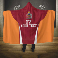 Latvia Football Custom Hooded Blanket Red Latvian Pattern