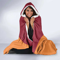 Latvia Football Custom Hooded Blanket Red Latvian Pattern