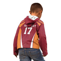 Latvia Football Custom Kid Hoodie Red Latvian Pattern