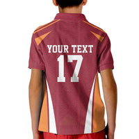 Latvia Football Custom Kid Polo Shirt Red Latvian Pattern