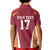 Latvia Football Custom Kid Polo Shirt Red Latvian Pattern