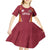 Latvia Football Custom Kid Short Sleeve Dress Red Latvian Pattern