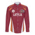 Latvia Football Custom Long Sleeve Button Shirt Red Latvian Pattern