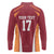 Latvia Football Custom Long Sleeve Polo Shirt Red Latvian Pattern