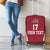 Latvia Football Custom Luggage Cover Red Latvian Pattern