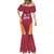 Latvia Football Custom Mermaid Dress Red Latvian Pattern