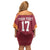 Latvia Football Custom Off Shoulder Short Dress Red Latvian Pattern