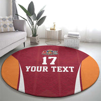 Latvia Football Custom Round Carpet Red Latvian Pattern