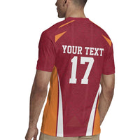 Latvia Football Custom Rugby Jersey Red Latvian Pattern