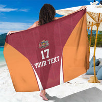 Latvia Football Custom Sarong Red Latvian Pattern