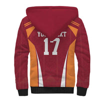 Latvia Football Custom Sherpa Hoodie Red Latvian Pattern