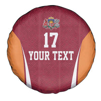 Latvia Football Custom Spare Tire Cover Red Latvian Pattern