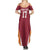 Latvia Football Custom Summer Maxi Dress Red Latvian Pattern