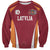 Latvia Football Custom Sweatshirt Red Latvian Pattern