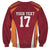 Latvia Football Custom Sweatshirt Red Latvian Pattern