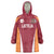 Latvia Football Custom Wearable Blanket Hoodie Red Latvian Pattern