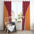 Latvia Football Custom Window Curtain Red Latvian Pattern