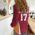 Latvia Football Custom Women Casual Shirt Red Latvian Pattern