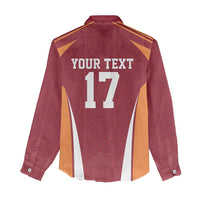 Latvia Football Custom Women Casual Shirt Red Latvian Pattern