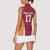 Latvia Football Custom Women Sleeveless Polo Shirt Red Latvian Pattern