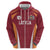 Latvia Football Custom Zip Hoodie Red Latvian Pattern