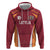 Latvia Football Custom Zip Hoodie Red Latvian Pattern