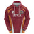 Latvia Football Custom Zip Hoodie Red Latvian Pattern