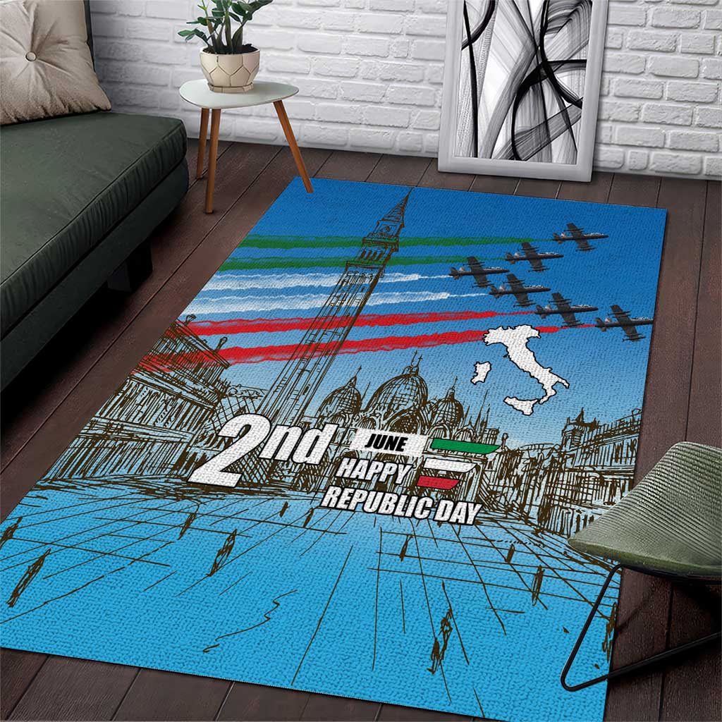Italy Republic Day Area Rug Festa della Repubblica with Frecce Tricolori