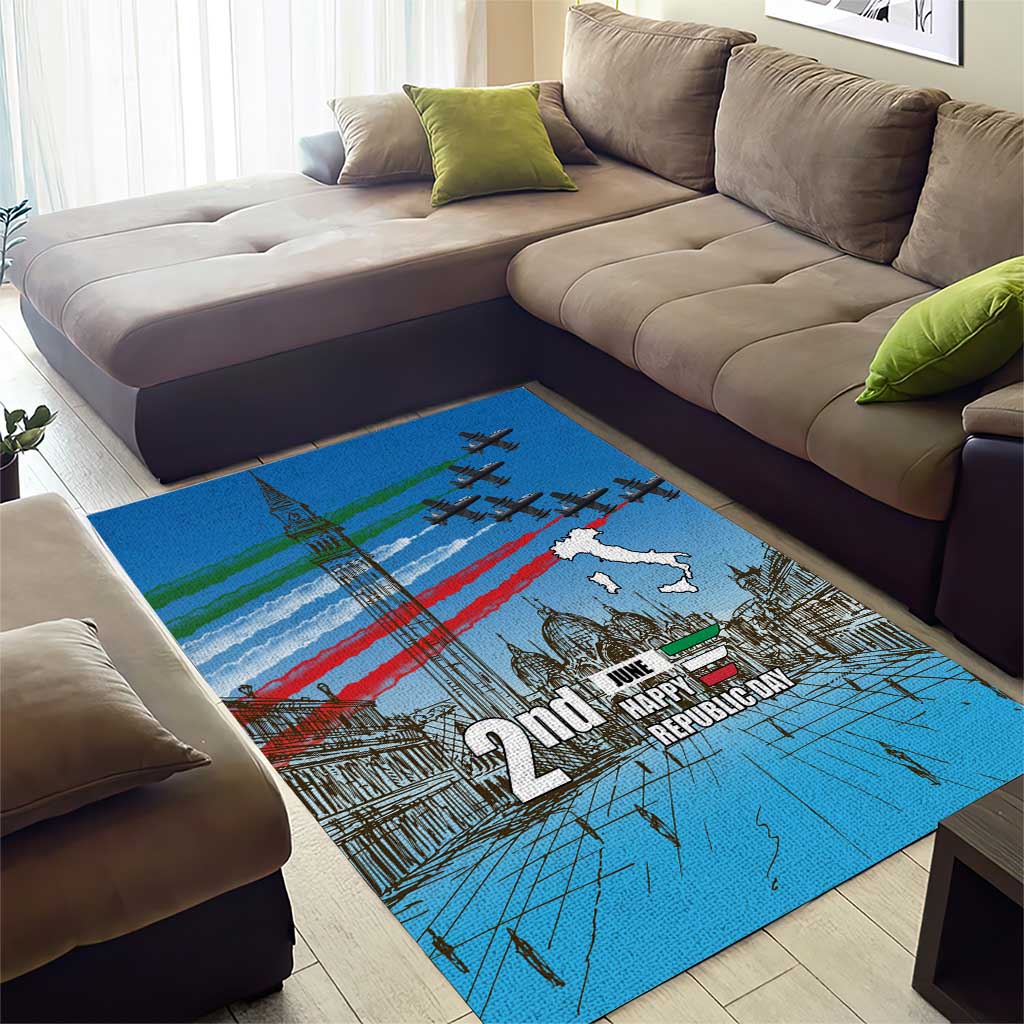 Italy Republic Day Area Rug Festa della Repubblica with Frecce Tricolori