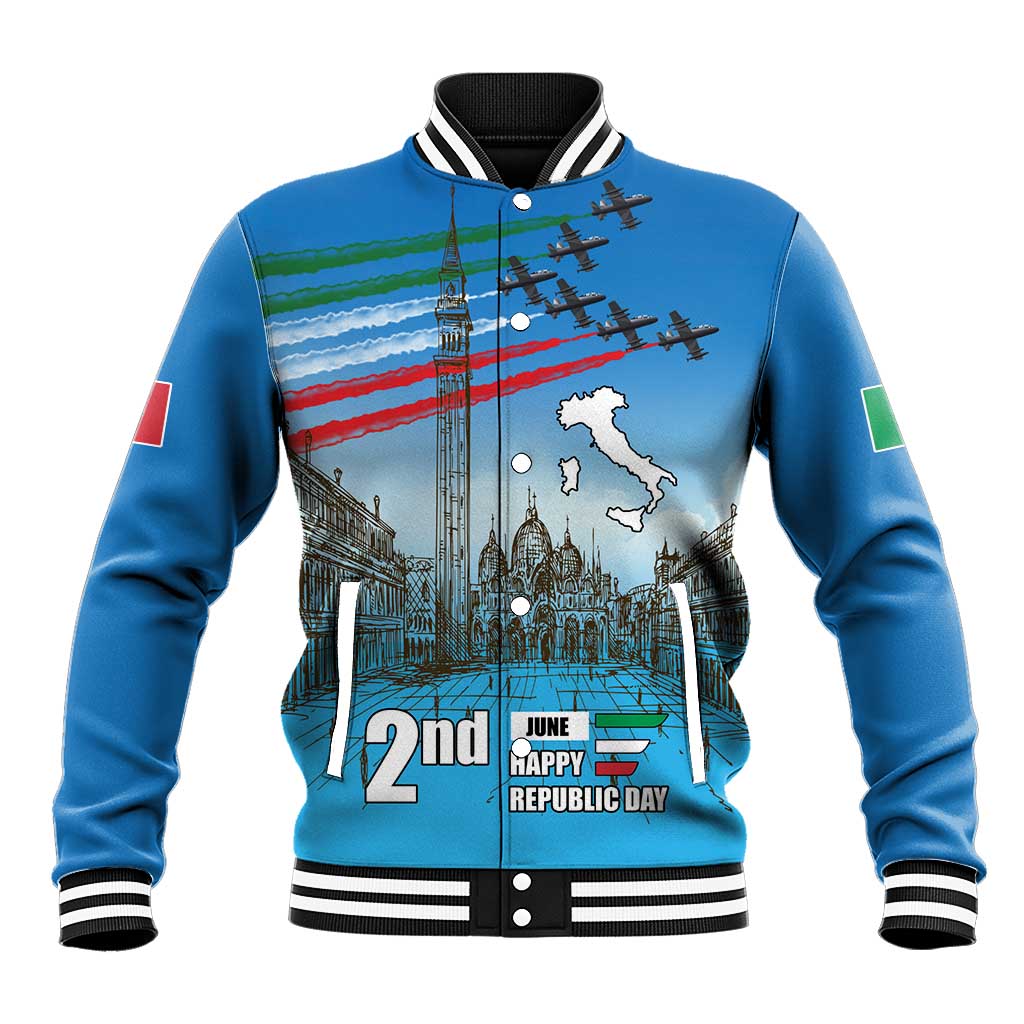 Italy Republic Day Baseball Jacket Festa della Repubblica with Frecce Tricolori