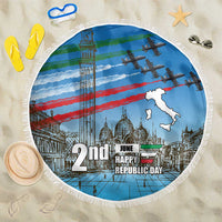 Italy Republic Day Beach Blanket Festa della Repubblica with Frecce Tricolori