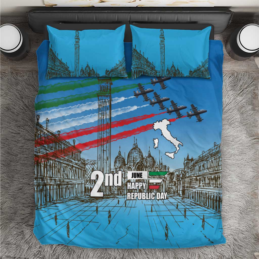 Italy Republic Day Bedding Set Festa della Repubblica with Frecce Tricolori