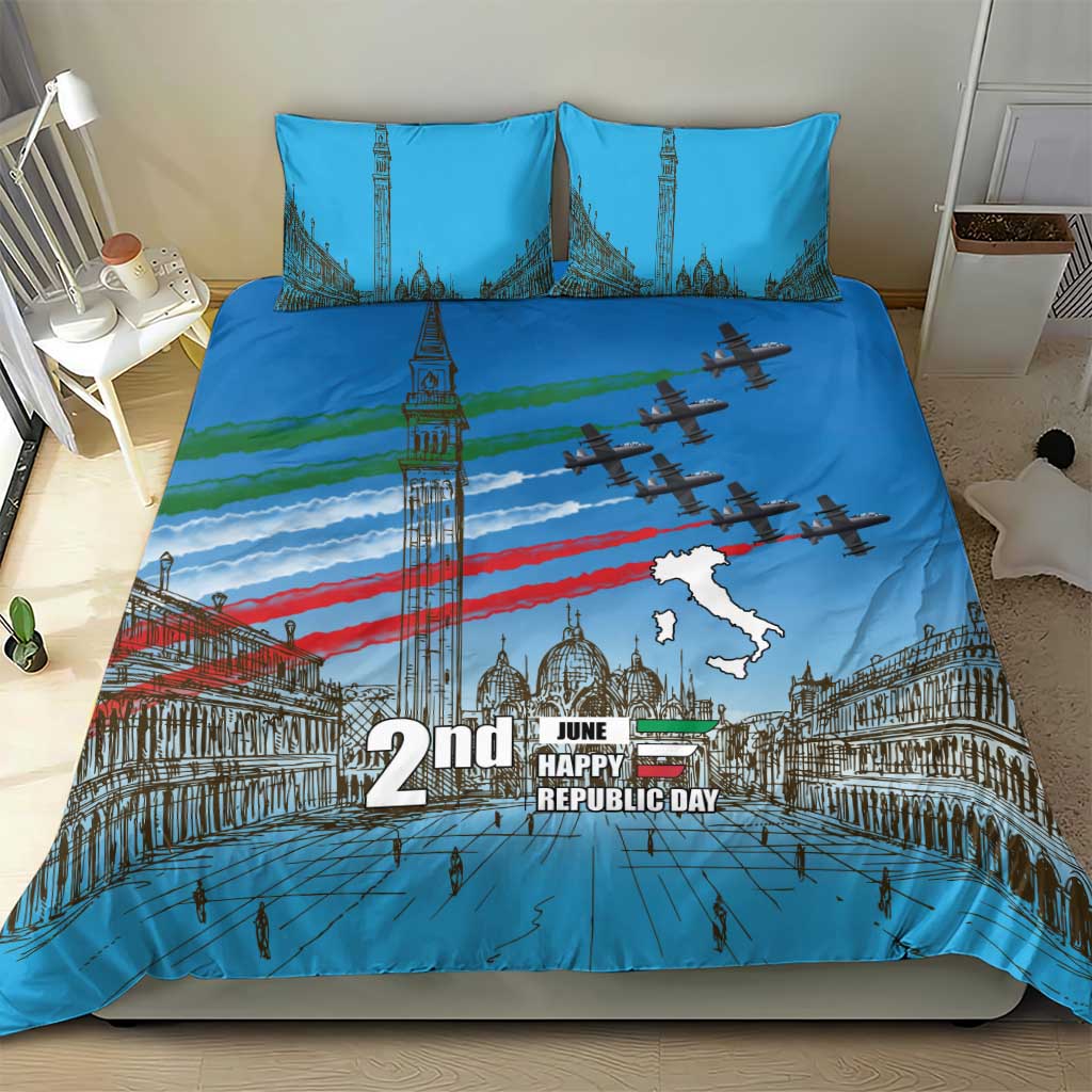 Italy Republic Day Bedding Set Festa della Repubblica with Frecce Tricolori