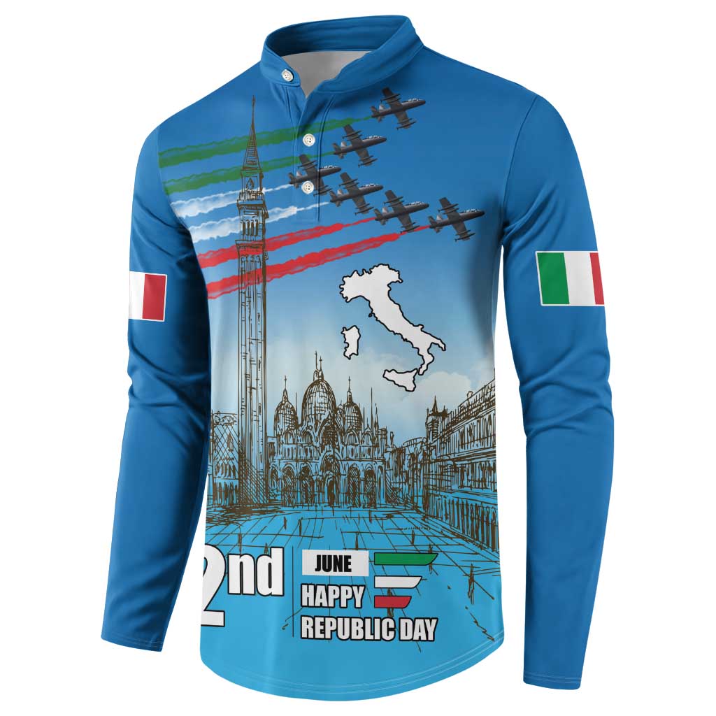 Italy Republic Day Button Sweatshirt Festa della Repubblica with Frecce Tricolori